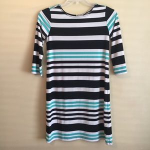 Haani Striped Blue White Black Dress Size Small